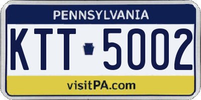 PA license plate KTT5002