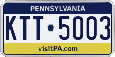 PA license plate KTT5003