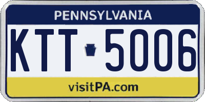 PA license plate KTT5006