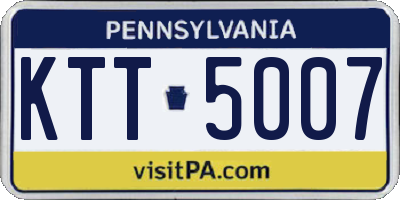 PA license plate KTT5007