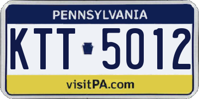 PA license plate KTT5012
