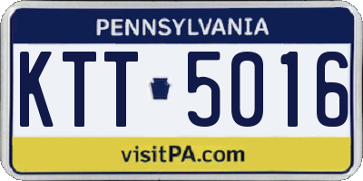 PA license plate KTT5016