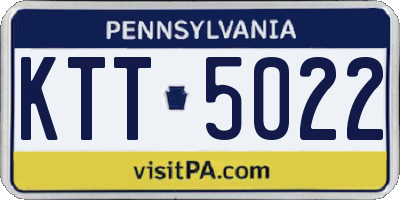 PA license plate KTT5022