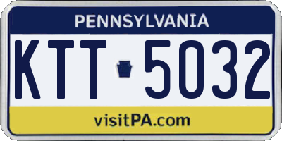 PA license plate KTT5032