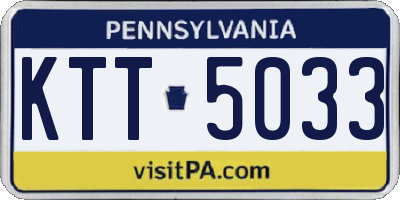 PA license plate KTT5033