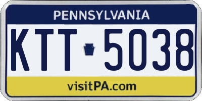 PA license plate KTT5038