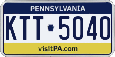 PA license plate KTT5040
