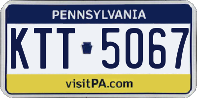 PA license plate KTT5067