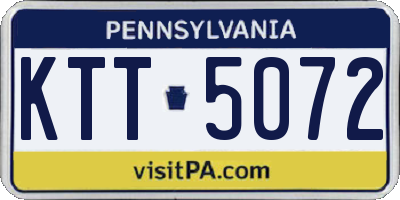 PA license plate KTT5072