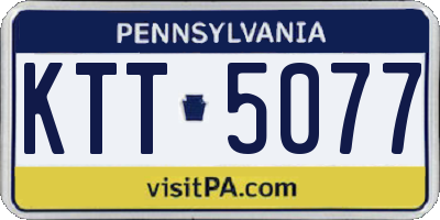 PA license plate KTT5077