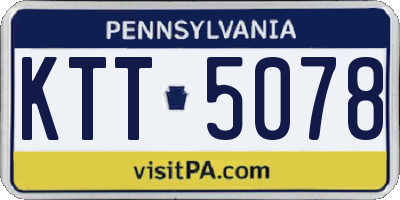 PA license plate KTT5078