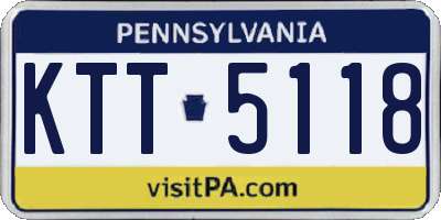 PA license plate KTT5118