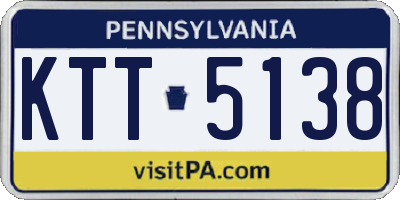 PA license plate KTT5138