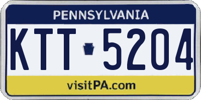PA license plate KTT5204
