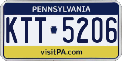 PA license plate KTT5206