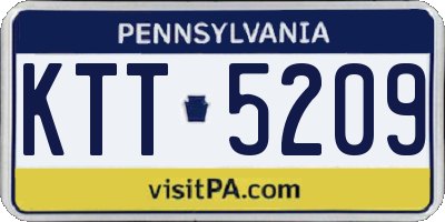 PA license plate KTT5209