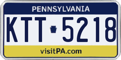 PA license plate KTT5218