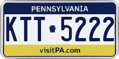 PA license plate KTT5222