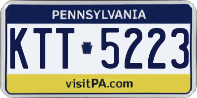 PA license plate KTT5223
