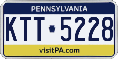 PA license plate KTT5228
