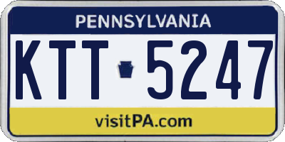 PA license plate KTT5247