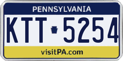 PA license plate KTT5254
