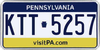 PA license plate KTT5257