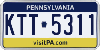 PA license plate KTT5311
