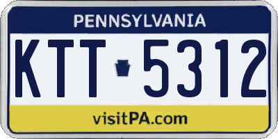 PA license plate KTT5312