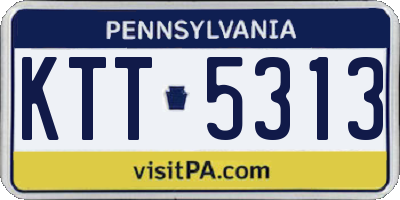 PA license plate KTT5313