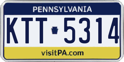 PA license plate KTT5314