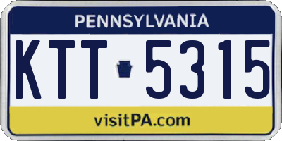 PA license plate KTT5315
