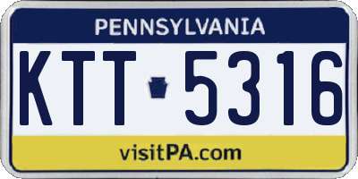 PA license plate KTT5316
