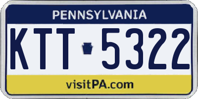 PA license plate KTT5322