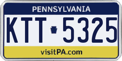 PA license plate KTT5325