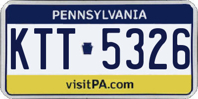 PA license plate KTT5326