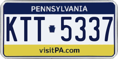 PA license plate KTT5337