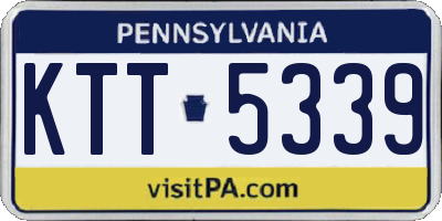 PA license plate KTT5339