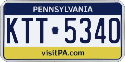 PA license plate KTT5340