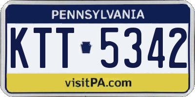 PA license plate KTT5342