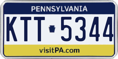 PA license plate KTT5344