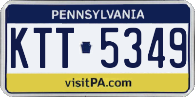 PA license plate KTT5349
