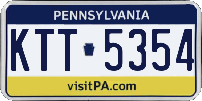PA license plate KTT5354