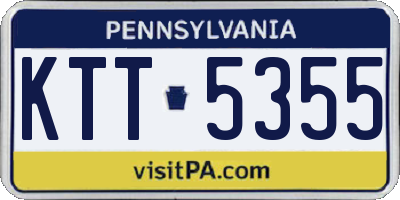 PA license plate KTT5355