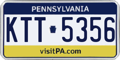 PA license plate KTT5356