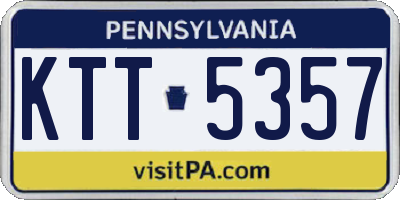 PA license plate KTT5357