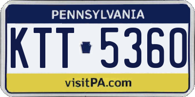 PA license plate KTT5360