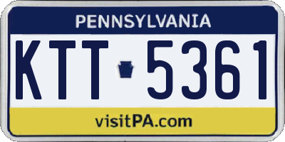 PA license plate KTT5361