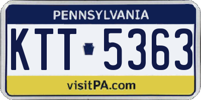 PA license plate KTT5363
