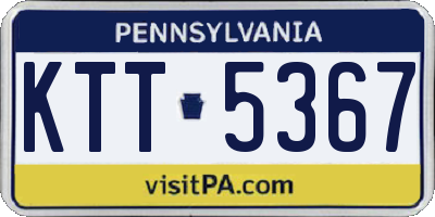PA license plate KTT5367